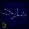Vector image with Virgo zodiac sign and constellation of Virgo