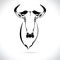 Vector image of an wildebeest head design on the white background