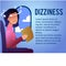 A vector image of a woman in the transport with motion sickness and dizziness. A color image for a travel poster, flyer