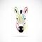 Vector image of an zebra head colorful