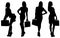 Vector images silhouettes of girls