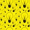 Vector incandescent lamps background pattern YELLOW