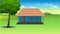 Vector indian 2d village house background, animated village house outside
