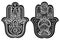 Vector Indian hand drawn hamsa with ornaments