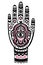 Vector Indian hand drawn hamsa symbol seamless pattern