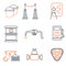 Vector industry, construction thin line icons set