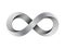 Vector Infinity sign made of metal cables. Mobius strip symbol.