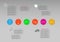 Vector Info graphic web template with six round color icons with shadow on gray background