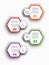 Vector infographic with 4 pentagons. Used for four diagrams, graph, flowchart, timeline