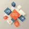 Vector infographic cubes with web icons