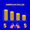 Vector infographic of decline US exchange rate - info graph