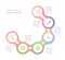 Vector infographic design UI template colorful spiral round cross chain gradient labels and icons