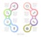 Vector infographic design UI template colorful spiral round cross chain gradient labels and icons