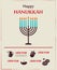 Vector Infographics of famous symbols for the Jewish Holiday Hanukkah