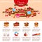 Vector infographics template bakery shop desserts