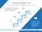 Vector infographics template with timeline, icons and blue elements on white background