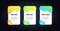 Vector inforgraphic fluid step template. Trendy style colorful yellow, green, blue gradient three page illustration on black