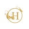 Vector Initial h letter luxury beauty flourishes ornament monogram wedding icon logo vintage