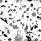 Vector ink seamless pattern blots.Black blot on a white background.