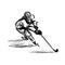 Vector ink sketch hockey player