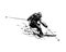 Vector ink sketch skier