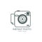 Vector instant photo camera lens icon isolated.
