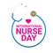 Vector international nurse day vector label