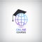 Vector internet learning, teaching, online courses logo, icon