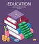 Vector invest in education isometric concept in flat style