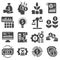 Vector Investment icon set in thin gray style