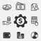 Vector investments money icon.