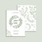 Vector invitation with green leaves . Modern Wedding collection. Thank you card, save the date cards, menu, banner