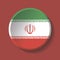Vector - Iran Flag Paper Circle Shadow Button