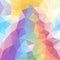 Vector irregular polygon background with a triangle pattern in pastel full spectrum rainbow color with reflection