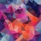 Vector irregular polygonal square background - triangle low poly pattern - cute dark holographic color spectrum - pink, o