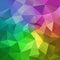 Vector irregular polygonal square background - triangle low poly pattern - full color spectrum rainbow - pink, orange, gr