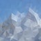 Vector irregular polygonal square background - triangle low poly pattern - light blue sky over gray mountain