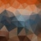 Vector irregular polygonal square background - triangle low poly pattern - rusty orange brown blue color