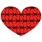 Vector isolated abstract heart metaphor with image of barbed wire inside.