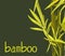 Vector isolated bamboo with leaves and branches on a green background. Illustration in Chinese and Japanese style in