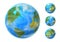 Vector isolated Earth set with different rotation angles