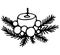 Vector isolated element. .Candle with Christmas tree branches.