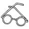 Vector isolated element, round-rimmed glasses. Hand drawn doodle