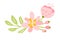 Vector isolated flat flower on white background. Spring scandinavian hand drawn nature illustration wedding design. For