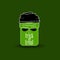 Vector isolated halloween green gloomy frankenstein face with te