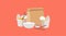 Vector Isolated Illustration of Chinese Takeaway Food