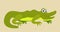 Vector isolated illustration of crocodile. Cute cartoon personage