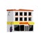 Vector isolated illustration of destroyed grocery, vandalism, consequences of hurricanes or war, abandoned city