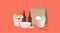 Vector Isolated Illustration of Food Take Away, with Beer