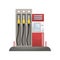 Vector isolated illustration of a gas station with ATM